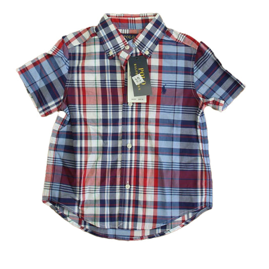 Ralph Lauren Boys Red | Blue Plaid Button Down Short Sleeve Size: 3T