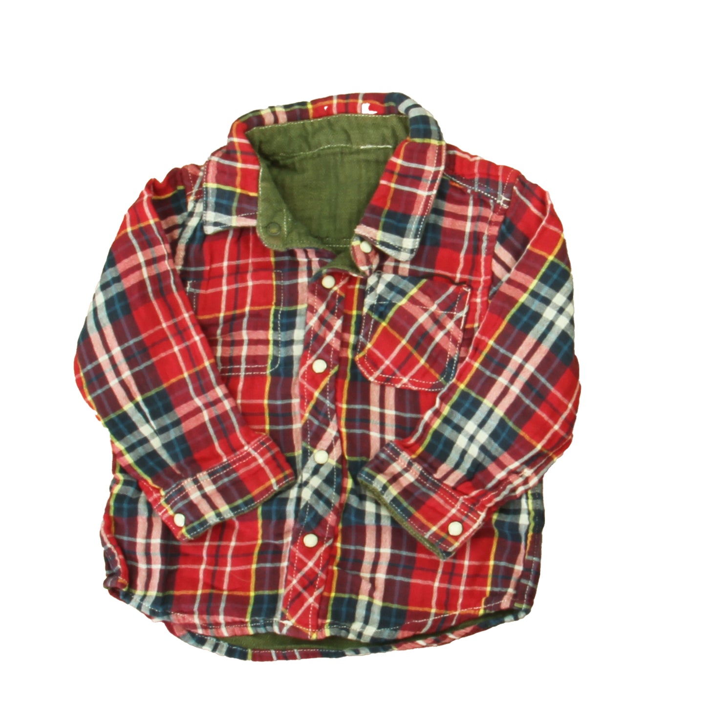 Bitz Kids Boys Red | Blue Plaid Button Down Long Sleeve Size: 2-3T Red | Blue Plaid