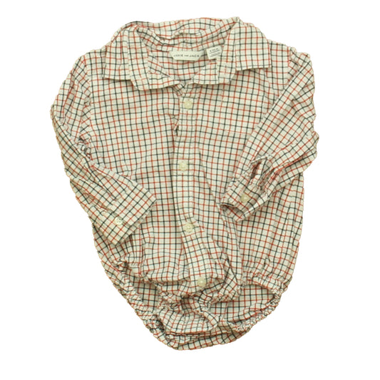 Janie and Jack Boys Red | Blue Plaid Onesie Size: 6-12 Months Red | Blue Plaid