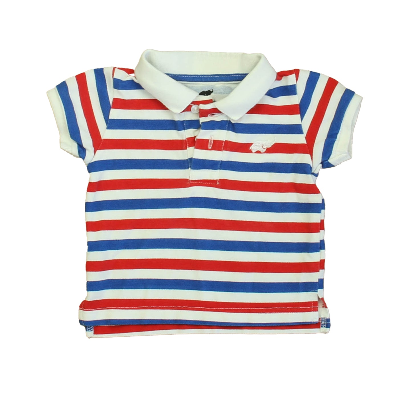 Monica & Andy Boys Red | Blue Stripe Polo Shirt Size: 12-18 Months Red | Blue Stripe