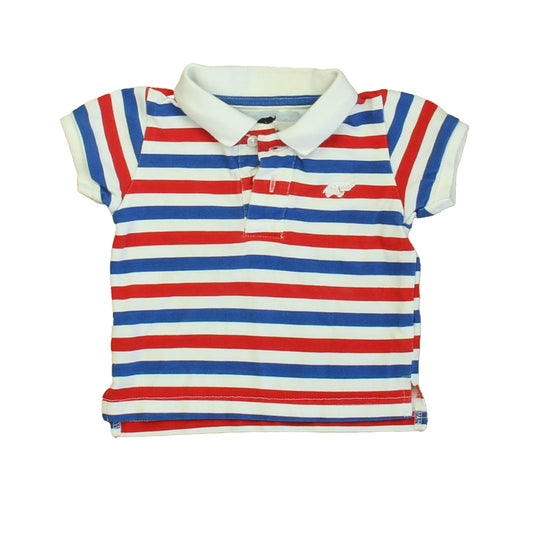 Monica & Andy Boys Red | Blue Stripe Polo Shirt Size: 12-18 Months Red | Blue Stripe