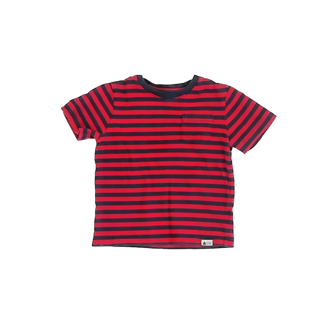 Gap Boys Red | Blue Striped T-Shirt Size: 2T Red | Blue Striped
