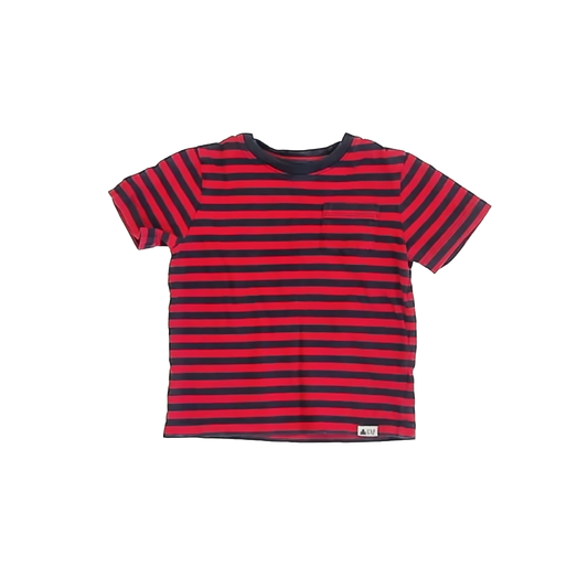 Gap Boys Red | Blue Striped T-Shirt Size: 2T Red | Blue Striped