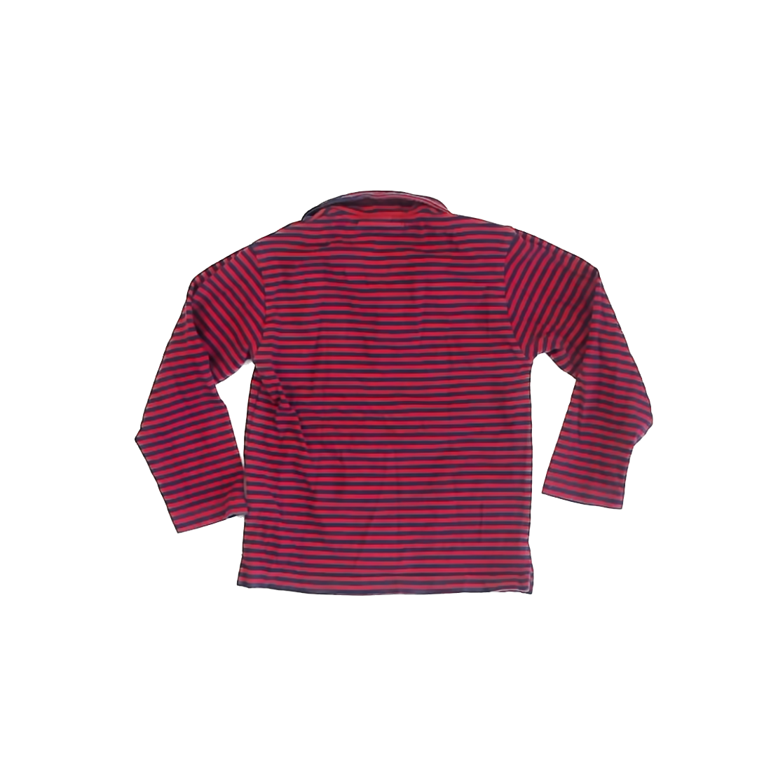 Oscar de la Renta Boys Red | Blue Striped Long Sleeve Shirt Size: 5T Red | Blue Striped