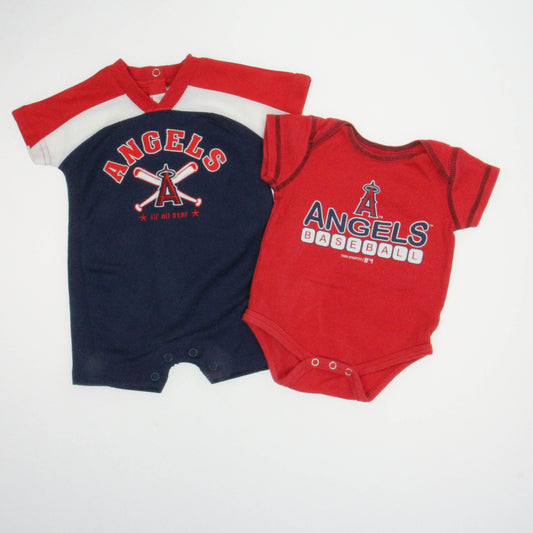 Genuine Merchandise Boys Red | Blue | White "Angels" Romper Size: 3-6 Months Red | Blue | White "Angels"