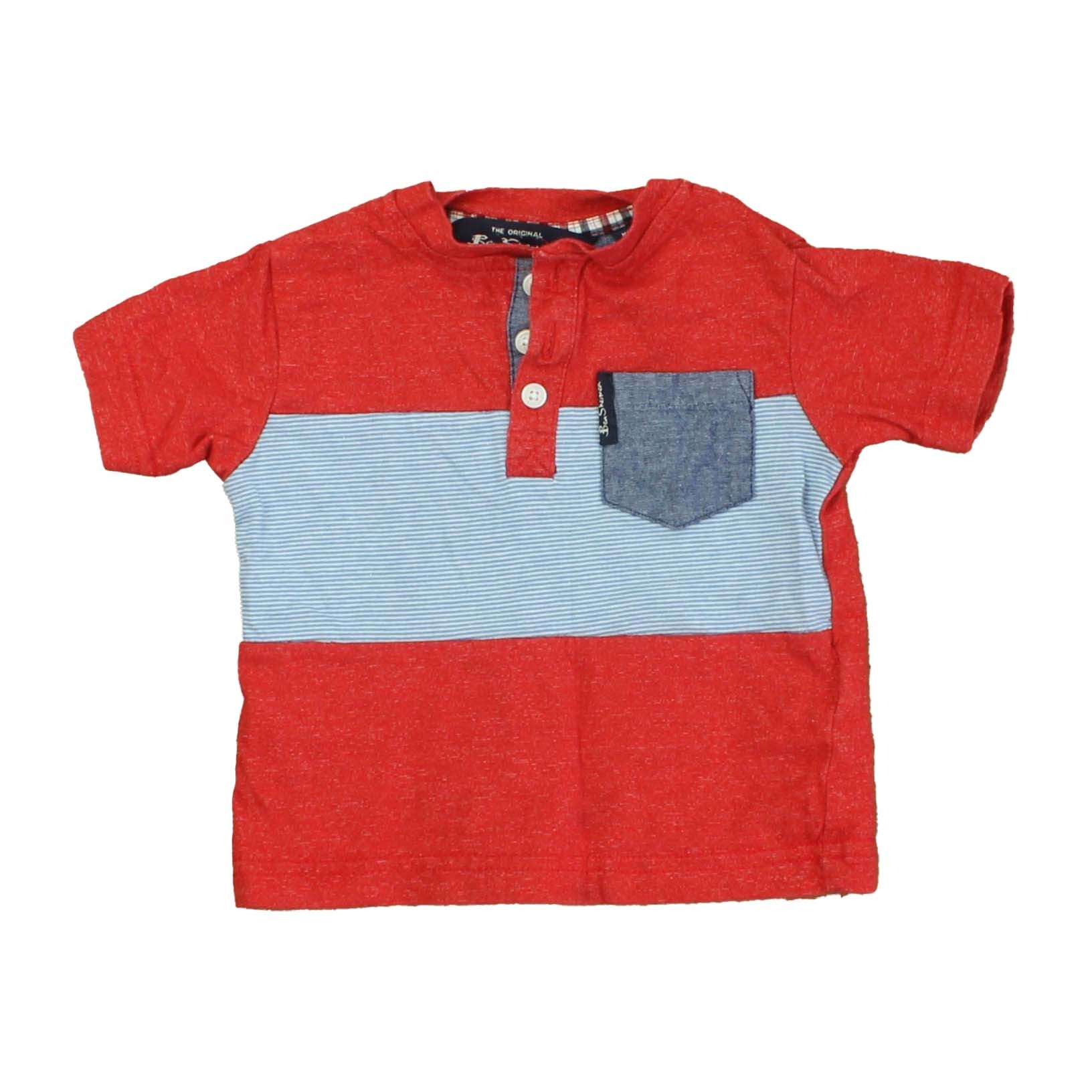 Ben Sherman Boys Red | Blue | White | Stripes T-Shirt Size: 12 Months Red | Blue | White | Stripes