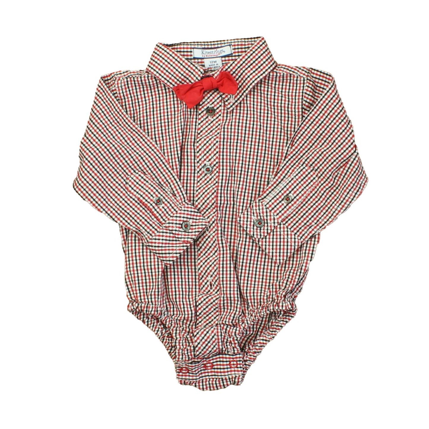 Hartstrings Boys Red | Blue | White Button Down Long Sleeve Size: 12 Months Red | Blue | White