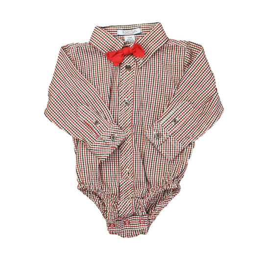 Hartstrings Boys Red | Blue | White Button Down Long Sleeve Size: 12 Months Red | Blue | White