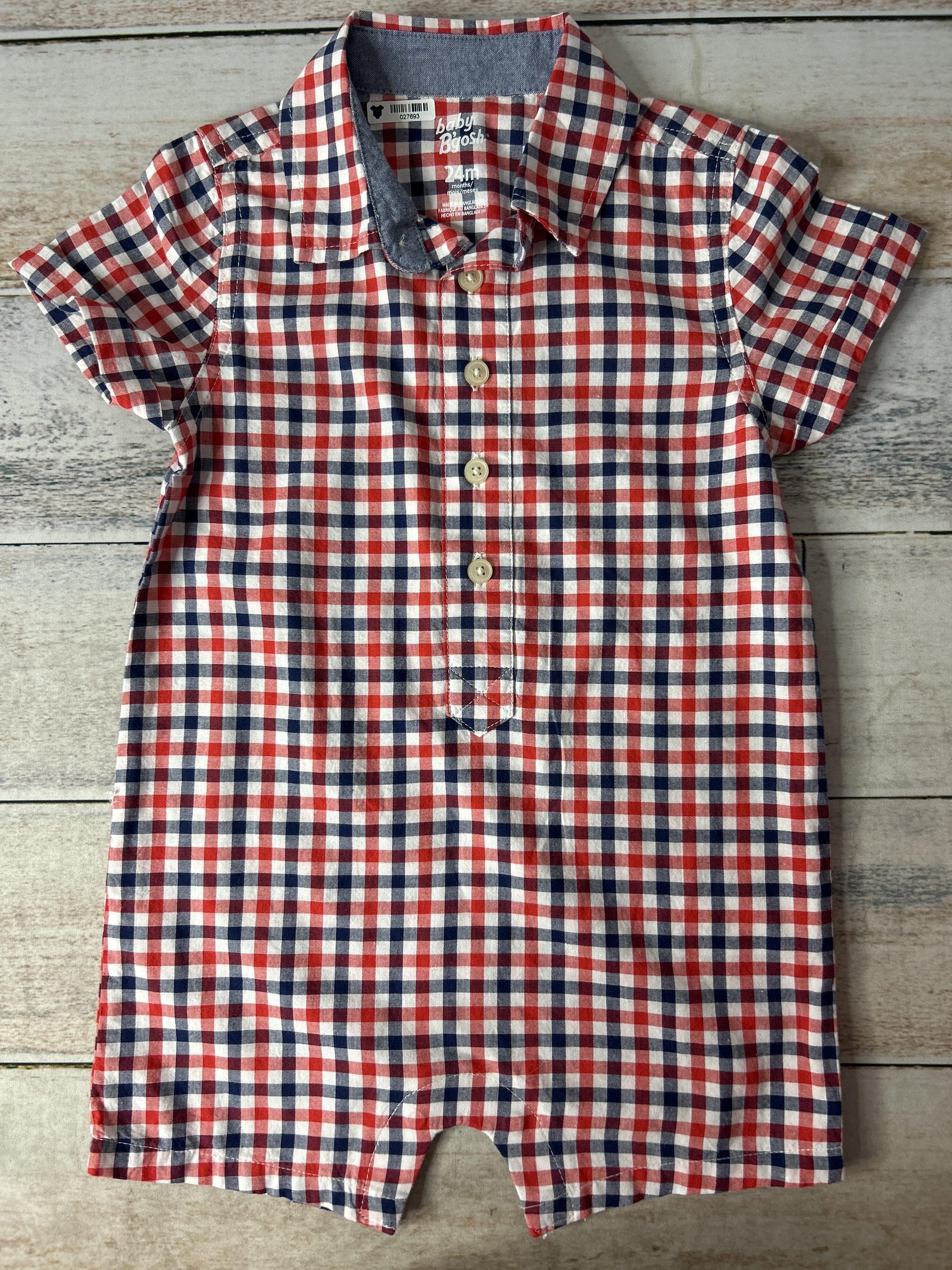 OshKosh Boys Red | Blue | White Romper Size: 24 months Red | Blue | White