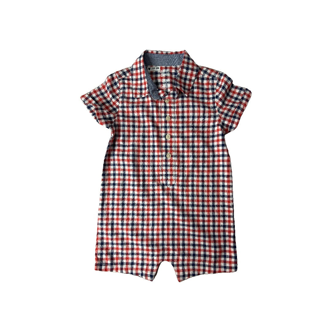 OshKosh Boys Red | Blue | White Romper Size: 24 months Red | Blue | White