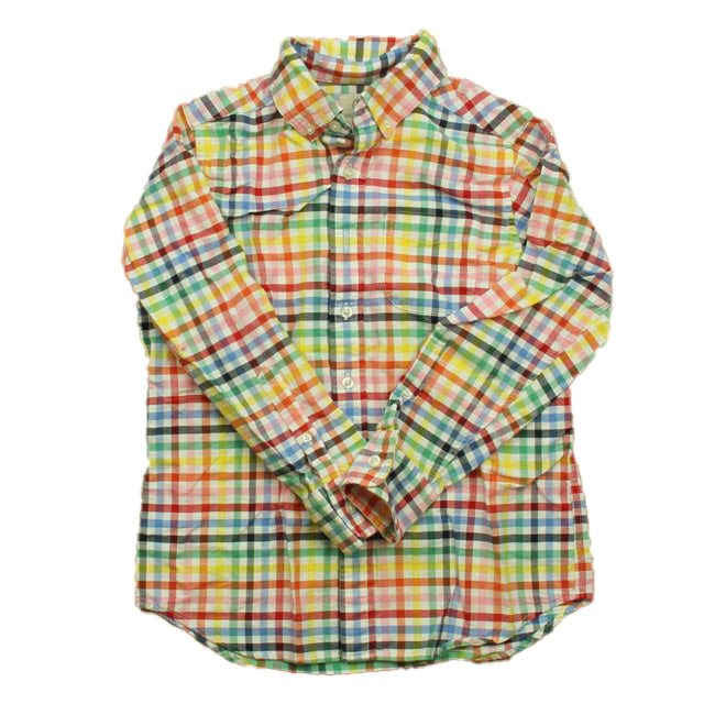 Lands' End Boys Red | Blue | Yellow Check Button Down Long Sleeve Size: 8 Years