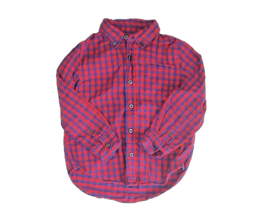 Rockets Of Awesome Boys Red | Blue Button Down Long Sleeve Size: 5T Red | Blue