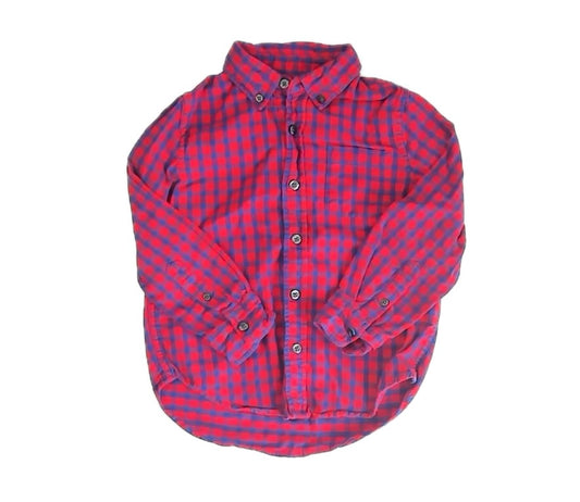 Rockets Of Awesome Boys Red | Blue Button Down Long Sleeve Size: 5T Red | Blue