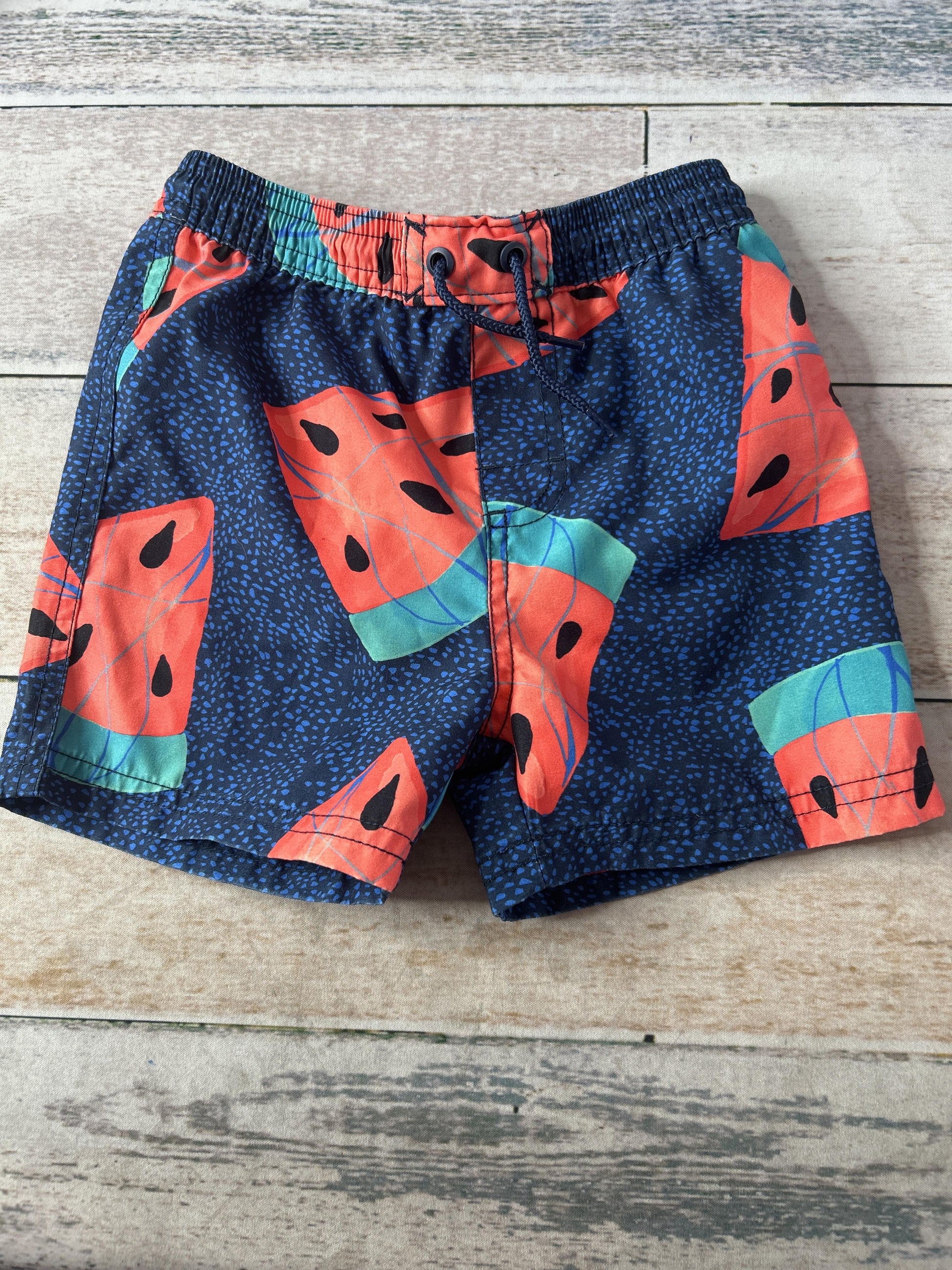 Tea Boys Red | Blue Trunks Size: 18-24 months Red | Blue