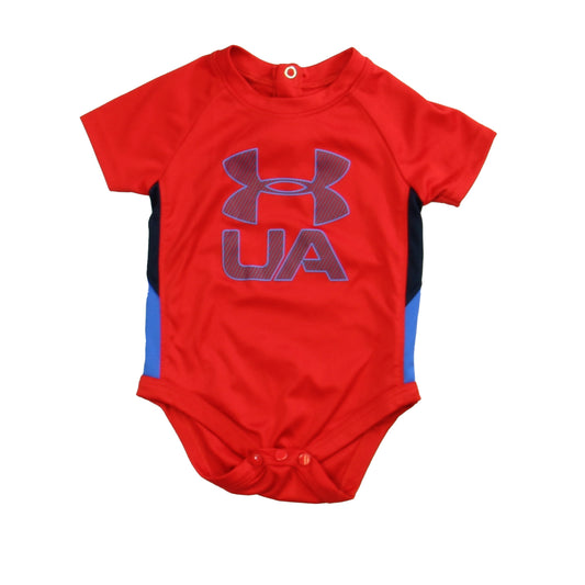 3-6 Months Boys Red | Blue Onesie Size: 6-12 Months