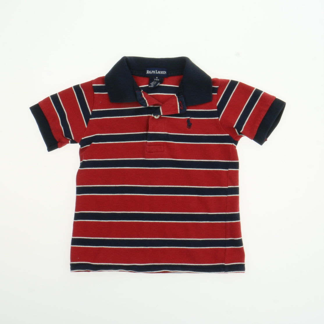Ralph Lauren Boys Red | Blue Polo Shirt Size: 3-6 Months Red | Blue