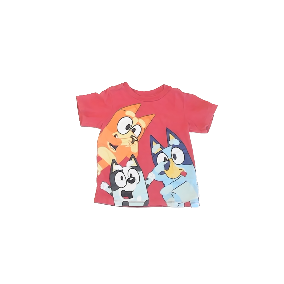 Bluey Boys Red Bluey T-Shirt Size: 3T Red Bluey