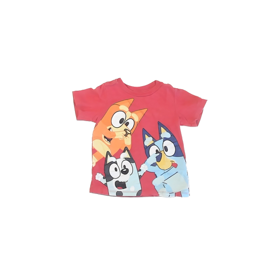 Bluey Boys Red Bluey T-Shirt Size: 3T Red Bluey