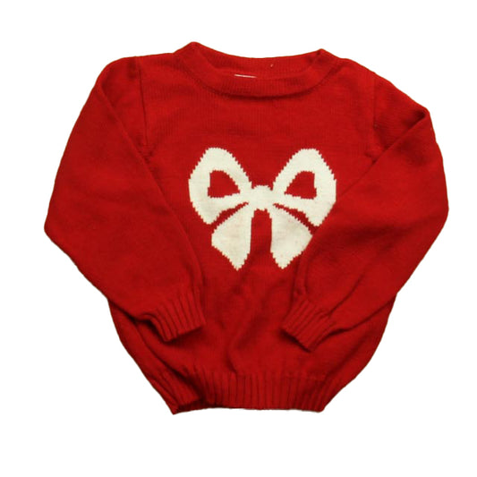 Little English Girls Red Bow Sweater Size: 5T