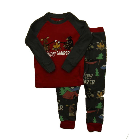 Lazy One Boys Red | Brown 2-piece Pajamas Size: 3T