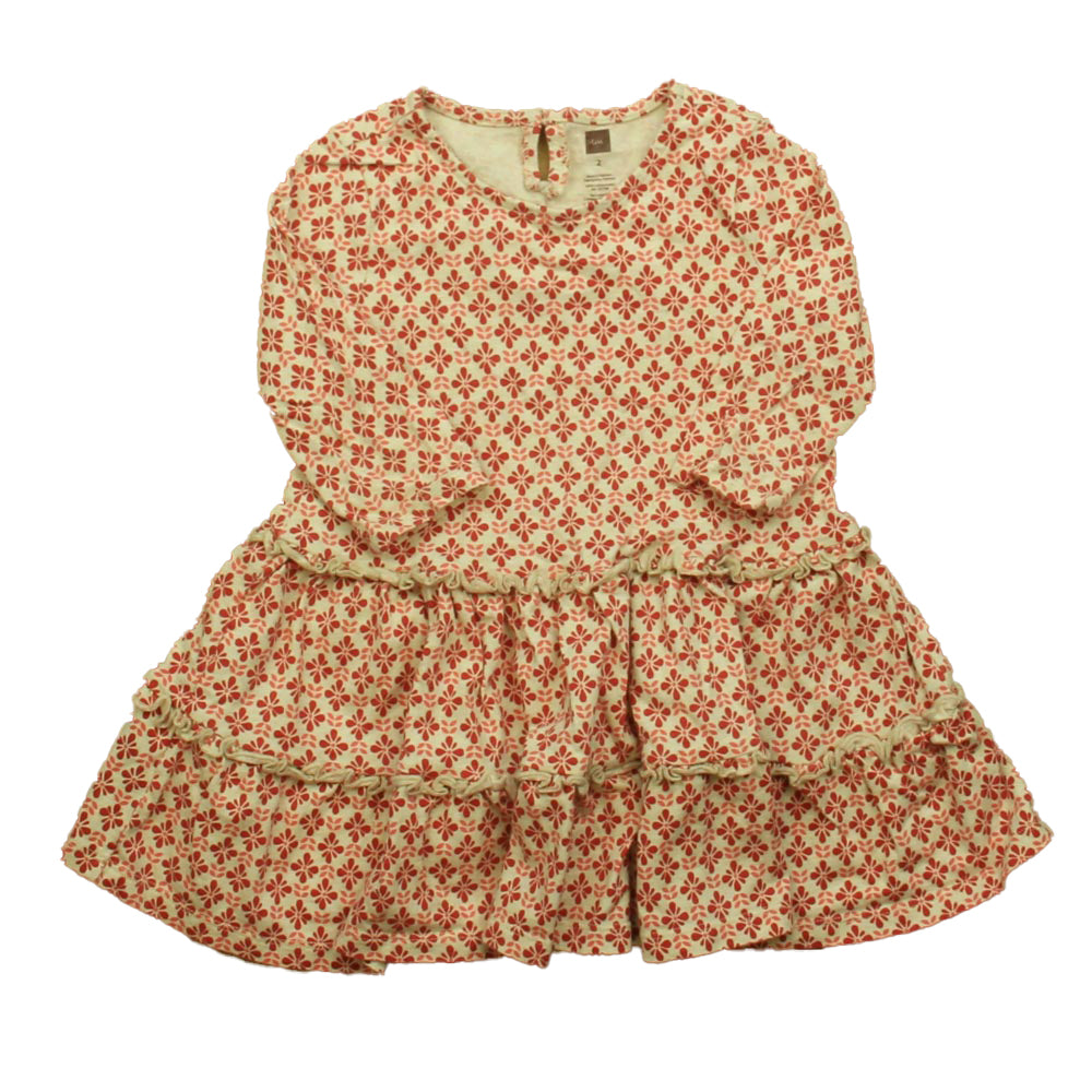Tea Girls Red | Coral Dress Size: 2T Red | Coral