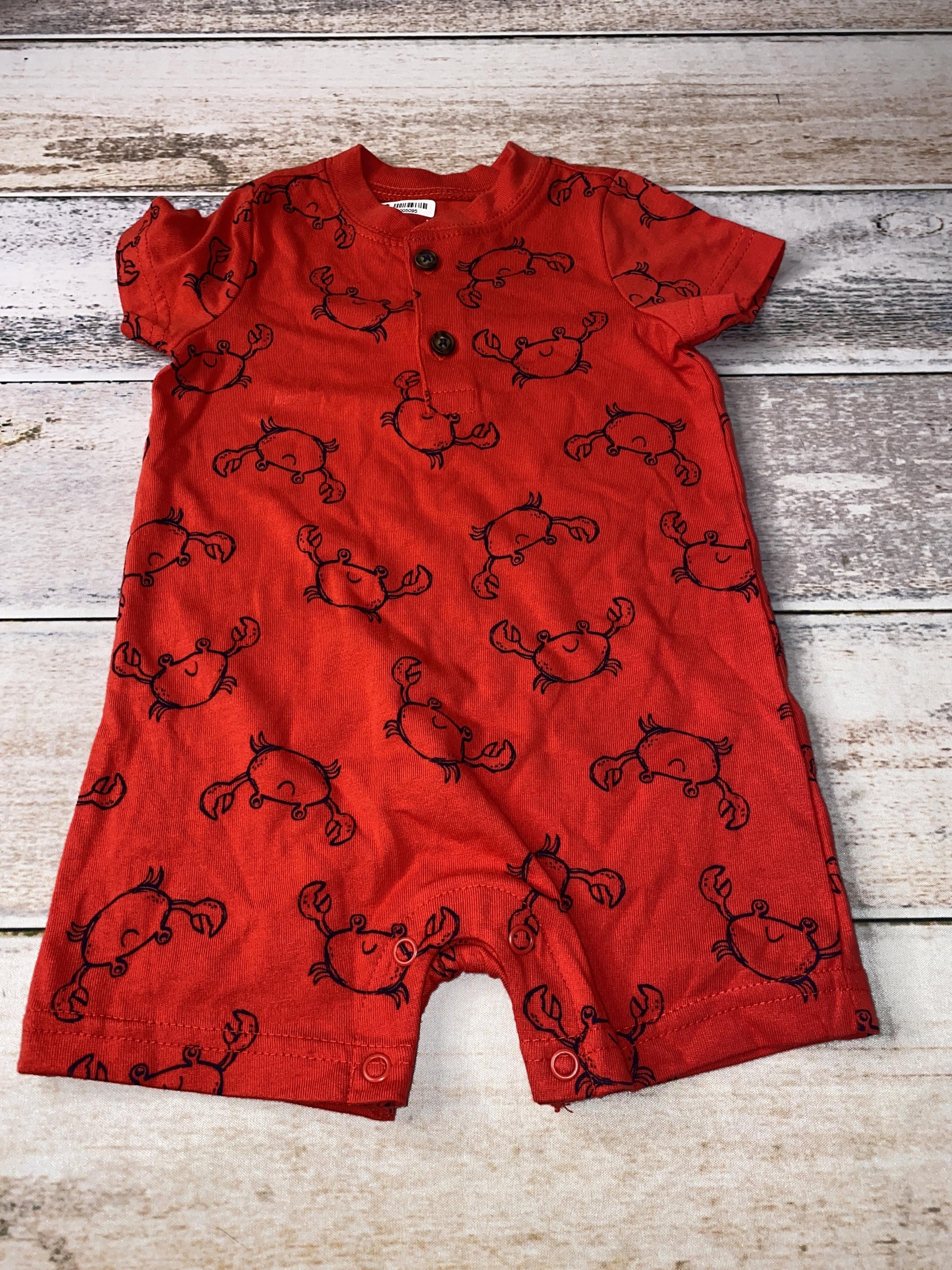 Carters Unisex Red | Crabs Romper Size: 6 months Red | Crabs