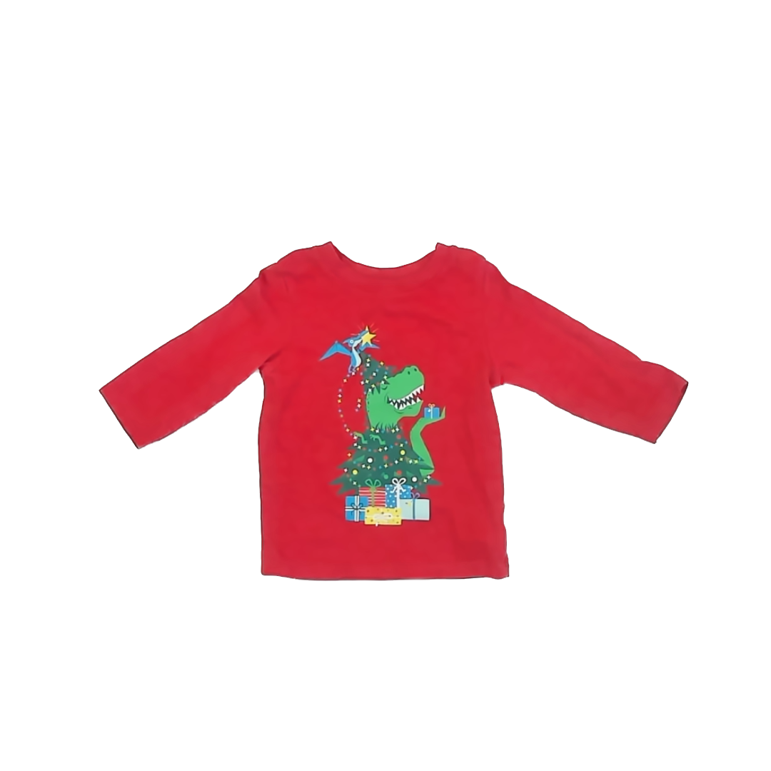 Cat & Jack Boys Red | Dino Long Sleeve T-Shirt Size: 12 Months Red | Dino