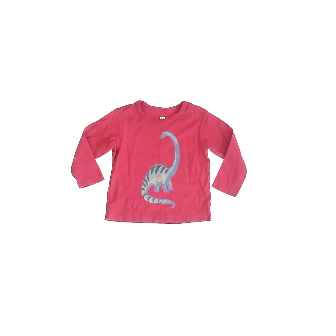 Tea Collection Boys Red Dino Long Sleeve T-Shirt Size: 9-12 Months Red Dino