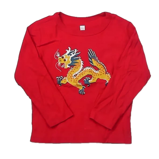 Tea Collection Boys Red Dragon Long Sleeve T-Shirt Size: 2T Red Dragon