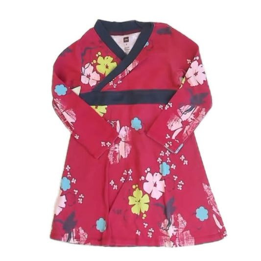 Tea Collection Girls Red Floral Dress Size: 2T Red Floral