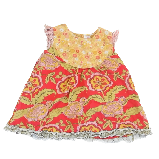 Matilda Jane Girls Red Floral Dress Size: 4T Red Floral