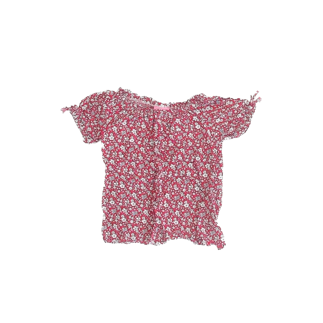 Bixby Girls Red Floral Blouse Size: 8 Years Red Floral