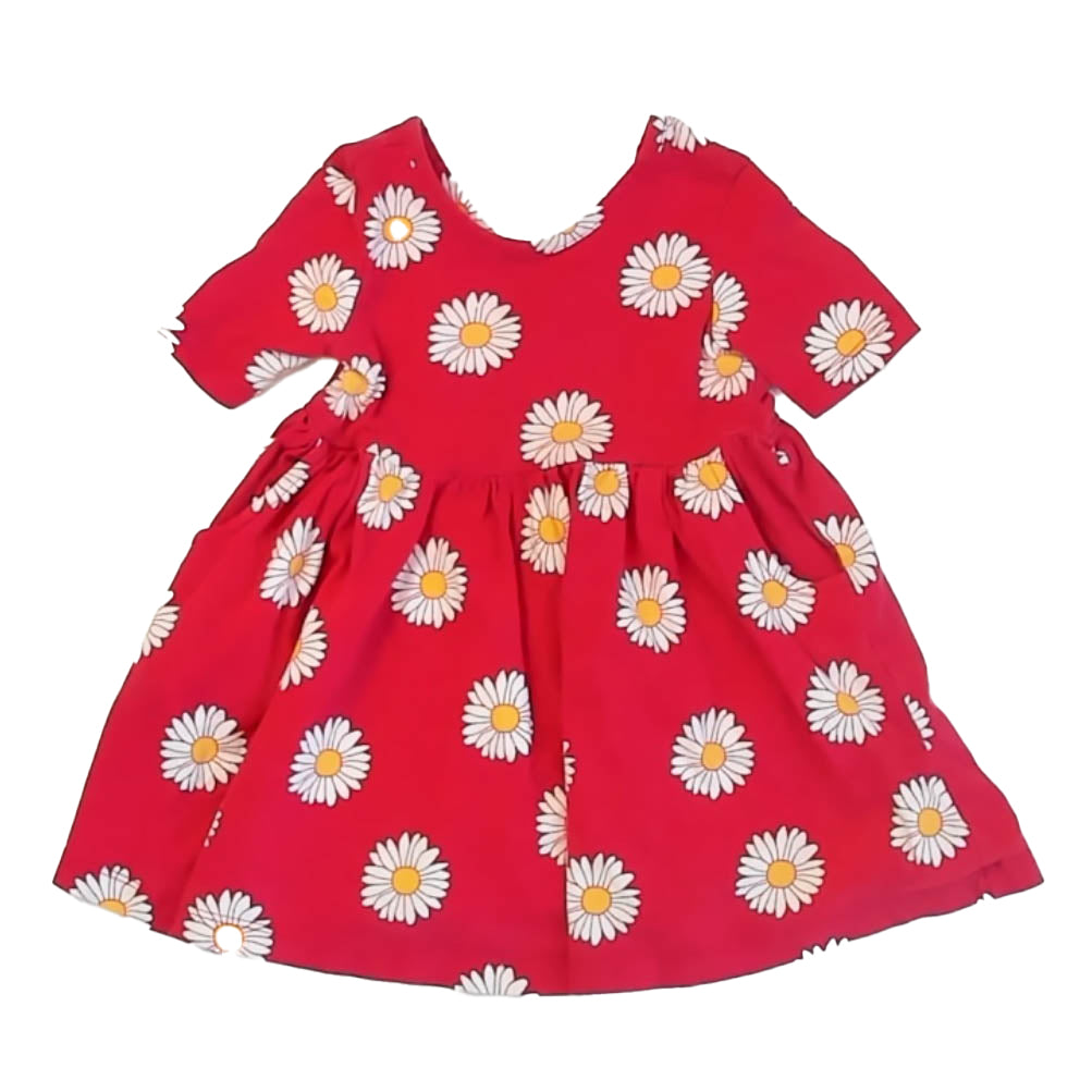 Hanna Andersson Girls Red Floral Dress Size: 18-24 Months Red Floral