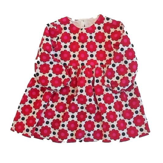 Jacadi Girls Red Floral Dress Size: 18 Months Red Floral