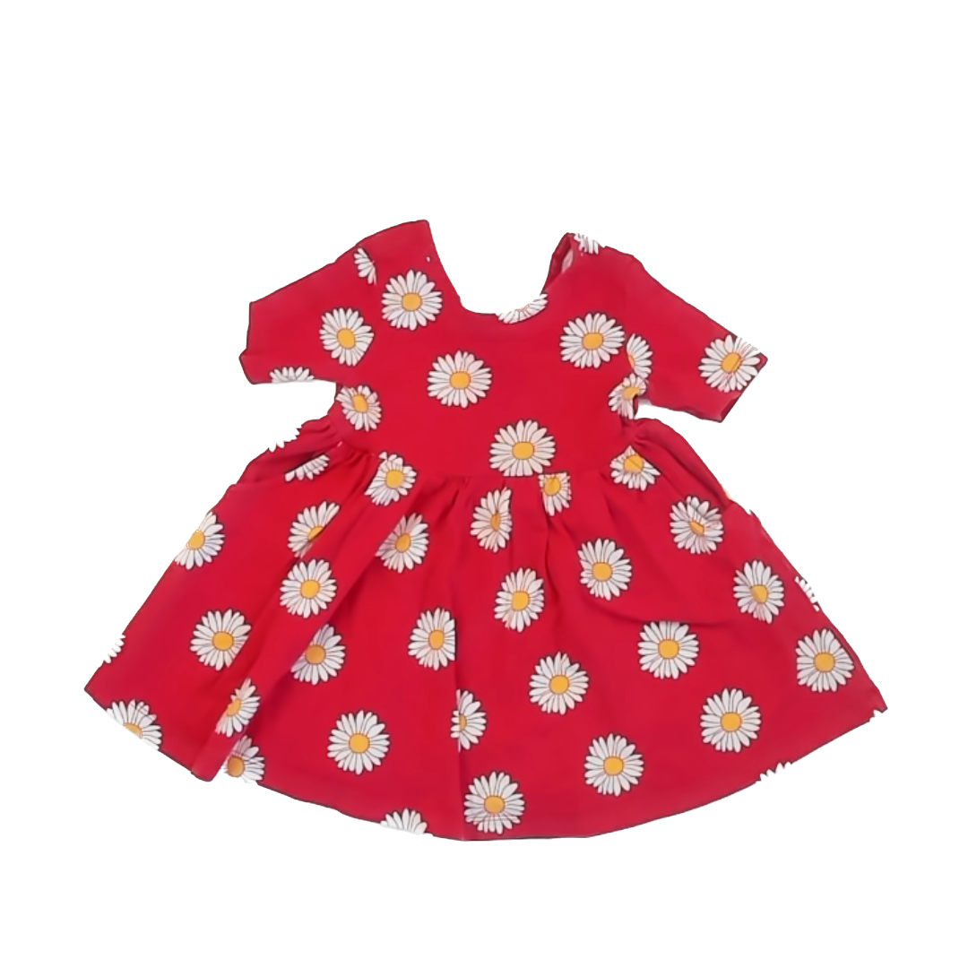 Hanna Andersson Girls Red Floral Dress Size: 18-24 Months Red Floral