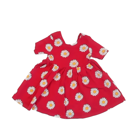 Hanna Andersson Girls Red Floral Dress Size: 18-24 Months Red Floral