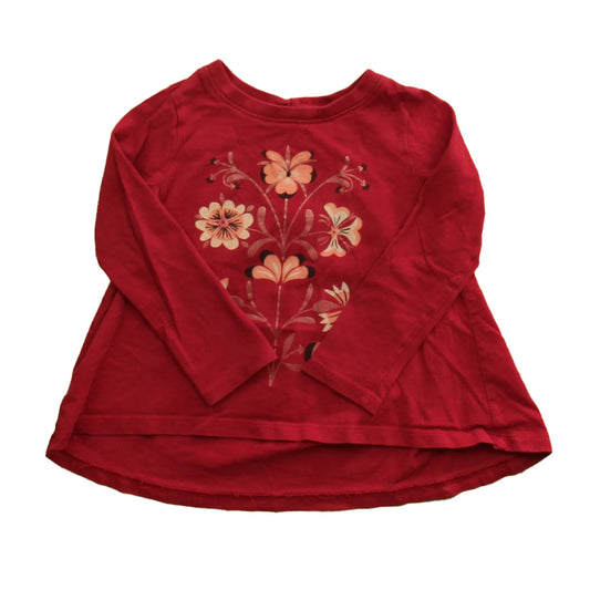 Tea Girls Red Floral T-Shirt Size: 18-24 Months Red Floral