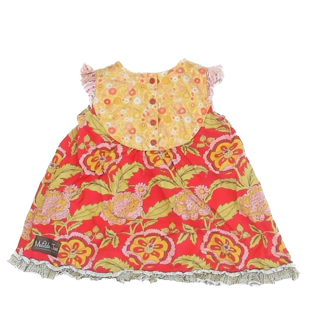 Matilda Jane Girls Red Floral Dress Size: 4T Red Floral