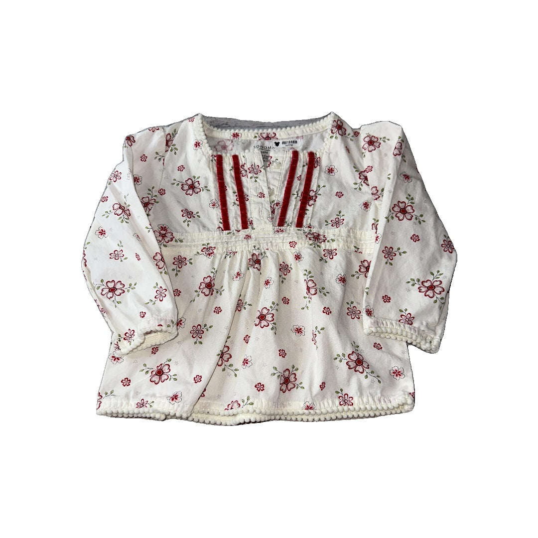 Girls Red | Flowers Shirt Size: 18 months Red | Flowers