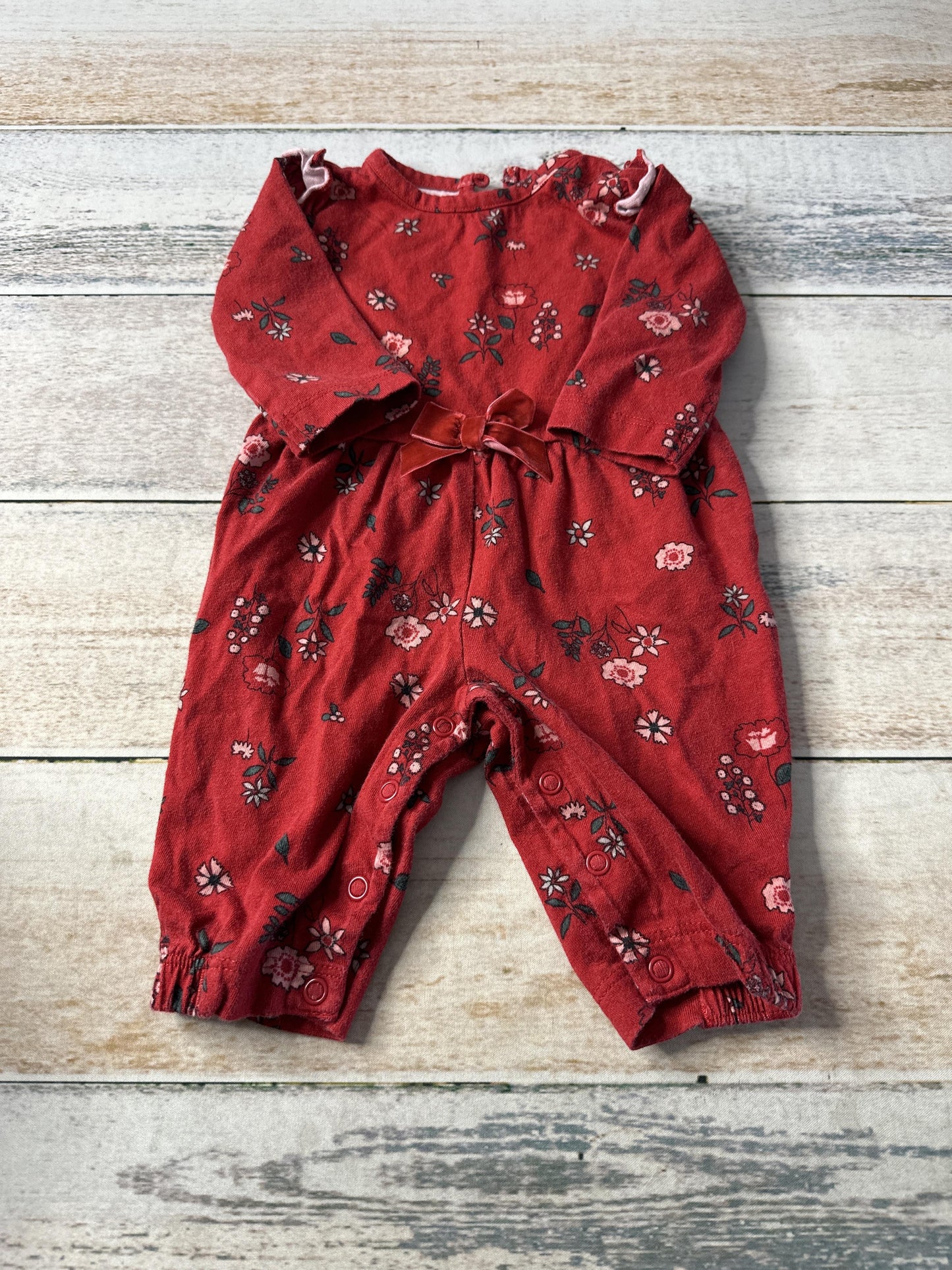 Carters Girls Red | Flowers Long Sleeve Outfit Size: 3 months Red | Flowers