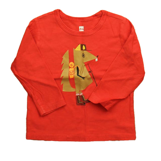 Tea Boys Red Fox Long Sleeve T-Shirt Size: 12-18 Months