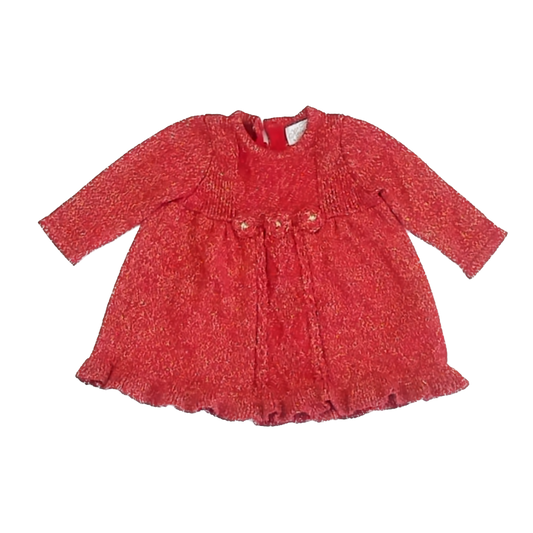 Heirloom Girls Red | Gold Metalic Dress Size: 0-3 Months Red | Gold Metalic