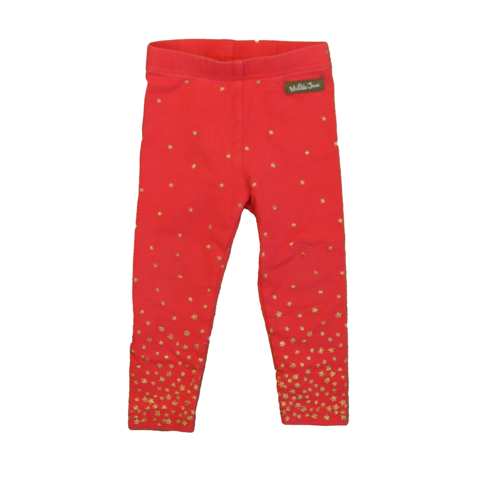 Matilda Jane Girls Red | Gold Stars Leggings Size: 12-18 Months Red | Gold Stars