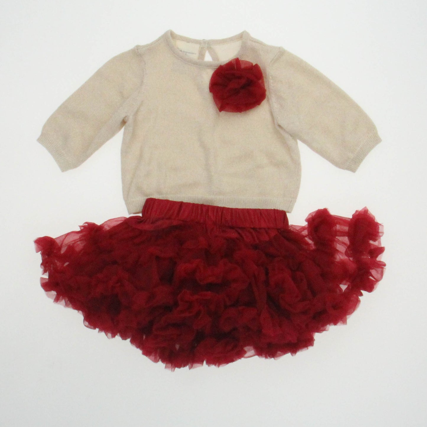 First Impressions Girls Red | Gold Apparel Sets Size: 12 Months Red | Gold