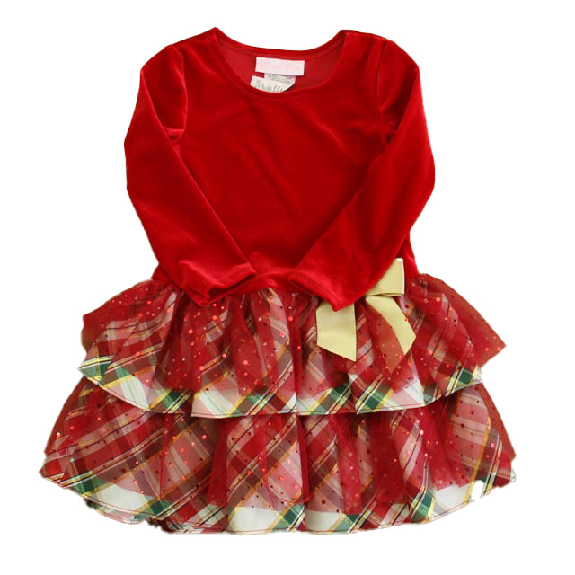 Bonnie Jean Girls Red | Gold Dress Size: 24 Months Red | Gold