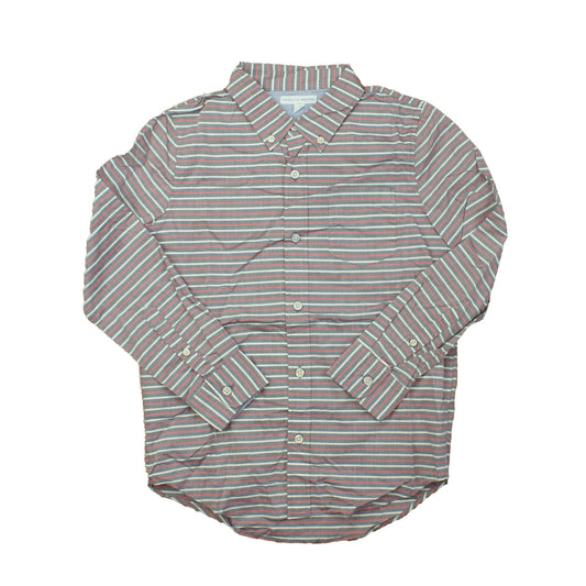 Rockets Of Awesome Boys Red | Gray | White Button Down Long Sleeve Size: 10-12 Years