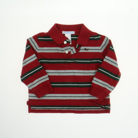 Janie and Jack Boys Red | Gray Long Sleeve Shirt Size: 12-18 Months Red | Gray