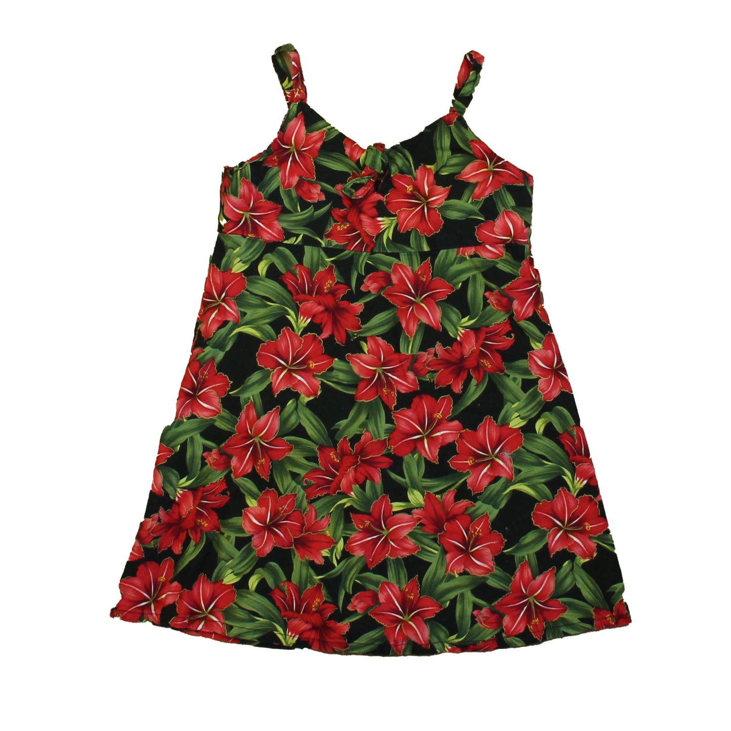 Hilo Hatties Girls Red | Green Floral Dress Size: 3-4T Red | Green Floral