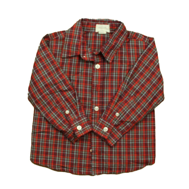 Tahari Boys Red | Green Plaid Button Down Long Sleeve Size: 3T