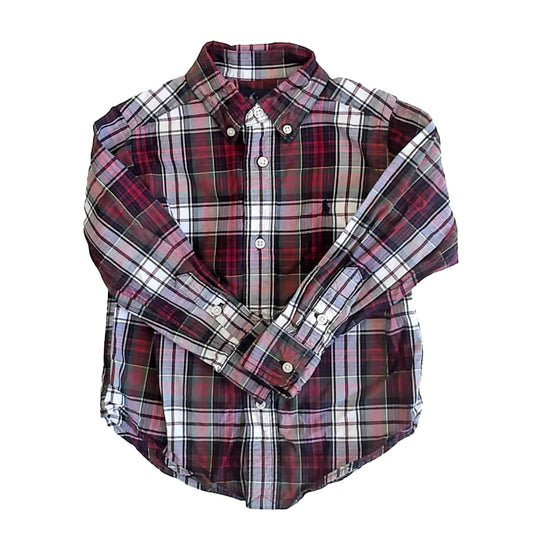 Ralph Lauren Boys Red | Green Plaid Button Down Long Sleeve Size: 2T Red | Green Plaid